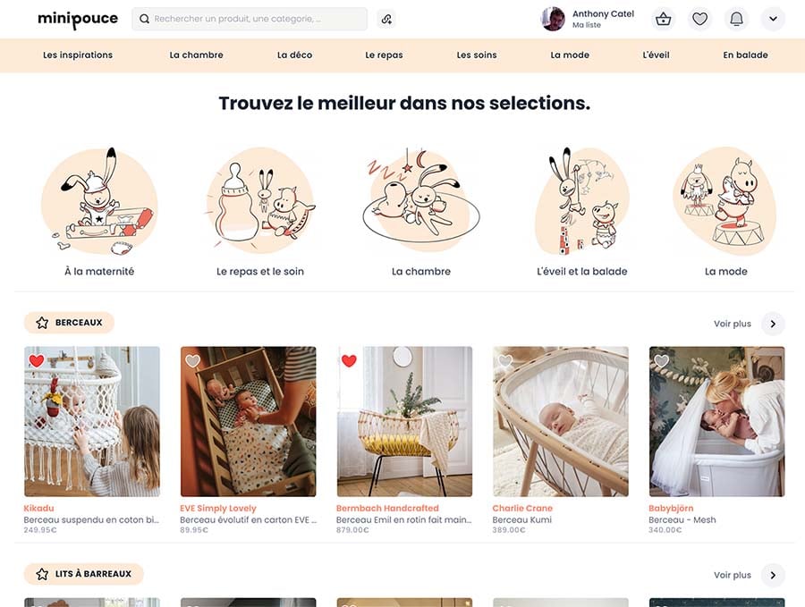 minipouce - rechercher des produits de naissance