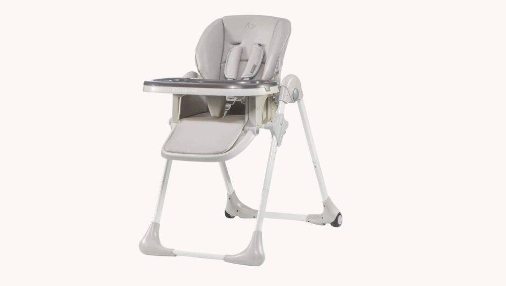 Kinderkraft Chaise Haute Enfant YUMMY, Pliable, Réglable, Nettoyage facile, Gris