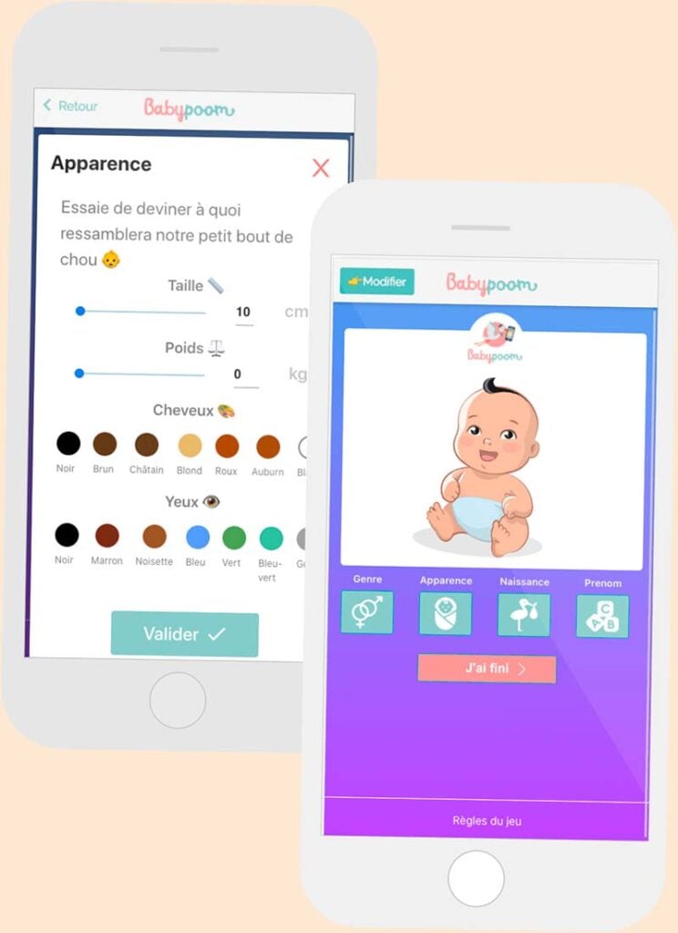 app mobile jeu avec amis annonce de naissance très originale