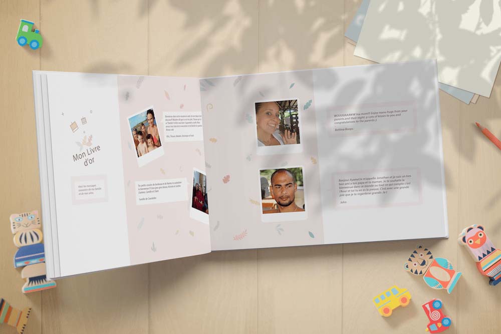 annonce naissance imprimer tous les messages des amis et famille dans un livre d'or souvenir photos