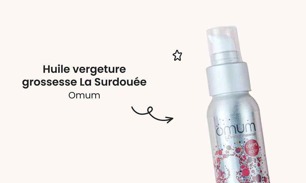 Huile de soin grossesse 'La Surdouée' d'Omum, conçue pour hydrater et prévenir les vergetures, est appréciée pour son efficacité et sa composition naturelle, répondant aux besoins spécifiques des peaux enceintes.