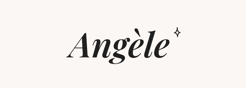 Le prénom 'Angèle', écrit de manière élégante, illustrant un exemple de prénom rare pour fille.