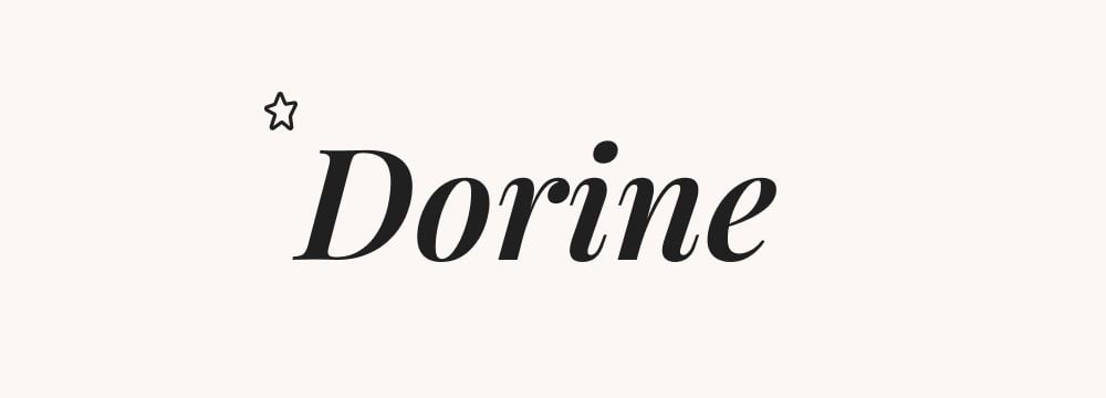 Prénom très rare Dorine, affiché comme une sélection rare et originale pour une fille.