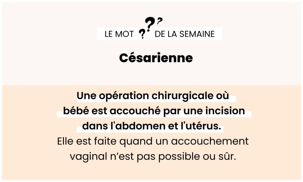 Césarienne – Intervention chirurgicale pour accoucher.