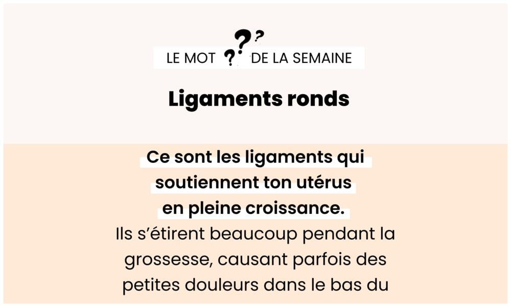 Ligament rond – Ligament utérin pouvant provoquer des douleurs.