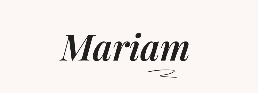 Prénom fille arabe Mariam, élégant et intemporel, version coranique du prénom Marie très répandu dans le monde musulman.