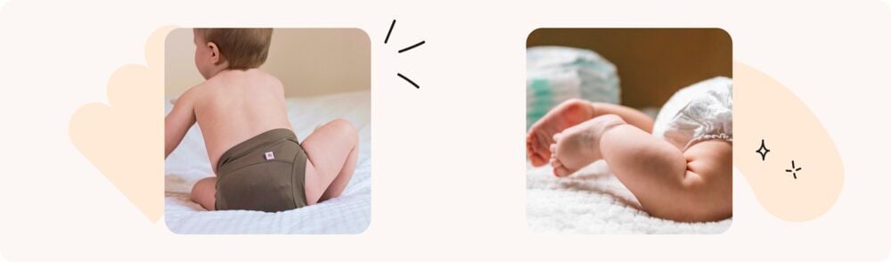 Gros plan sur les jambes d’un bébé portant une couche jetable, confort et praticité au quotidien