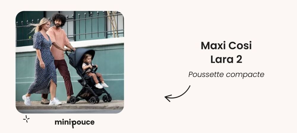 Sortie familiale avec poussette compacte Maxi Cosi Lara 2, pratique pour les petits trajets