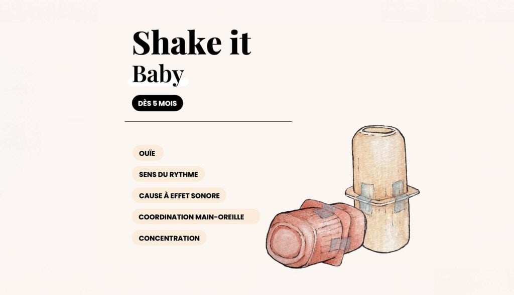 Maracas artisanales réalisées avec des pots de yaourt, exemple d’activité DIY bébé 6 mois