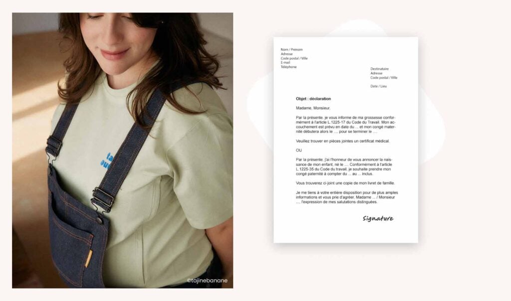 Modèle déclaration grossesse employeur pour démarches administratives avant naissance bébé