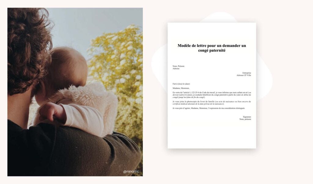 Modèle de lettre demande congé paternité avec livret de famille pour démarches naissance