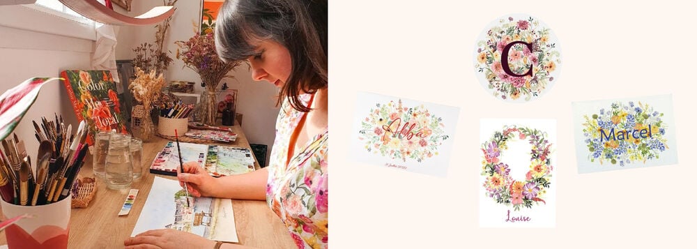 Faire part naissance aquarelle : Atelier Malherbe, sélection des meilleures faire-part naissance