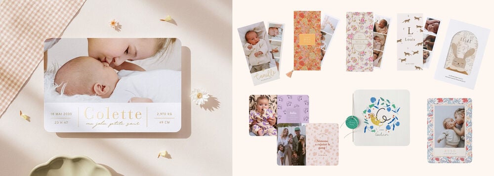 Meilleur faire part naissance haut de gamme : Cotton Bird dans notre comparatif faire part naissance