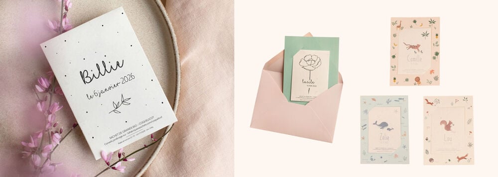 Comparatif faire part naissance écoresponsable : La Fabrique à Sachets, meilleure option à planter