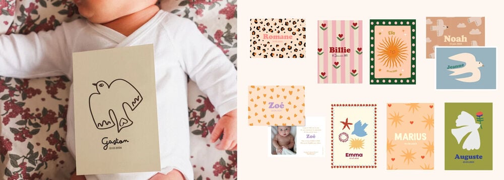 Meilleur faire part naissance coloré et graphique : Ma Petite Vie, comparatif marques