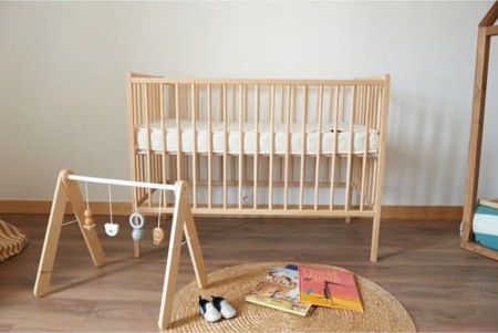 Combelle - Lit réglable en hauteur en hêtre massif naturel 60x120
