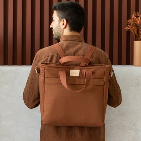 Nobodinoz - Sac à dos à langer waterproof Baby on the go Clay Brown