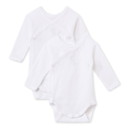 Petit Bateau - Petit Bateau - Lot 2 Bodies Croisés Coton Bio
