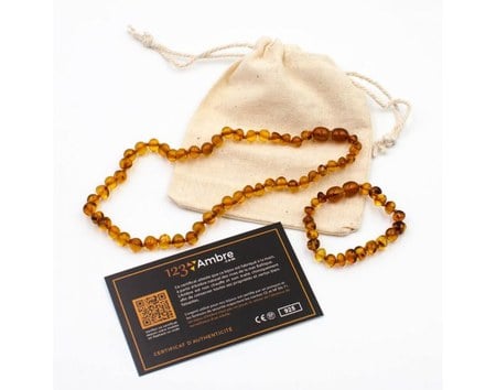123 Ambre - pack collier + bracelet d'ambre - perles baroques