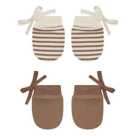 Quincy Mae - Moufles Anti-Griffures Naissance Coton Bio - Fille