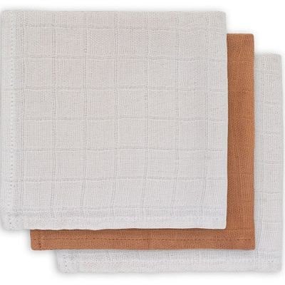 Jollein - Lot de 3 mini langes en bambou caramel (31 x 31 cm)