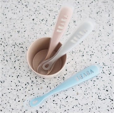 Béaba - Cuillère 1er Âge En Silicone Vert Brumeux