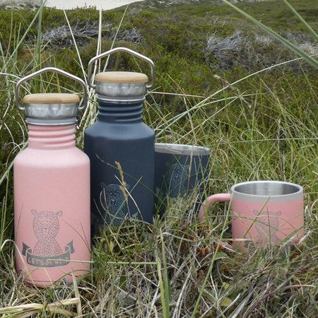 Lässig - Gourde en inox bleue ours Adventure (500 ml)