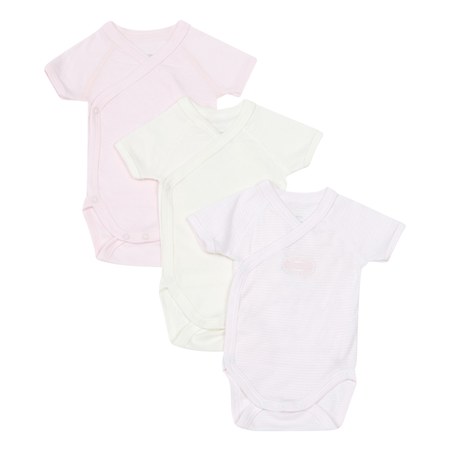 Petit Bateau - Lot 3 Bodies Croisés Rayés Coton Bio - Fille