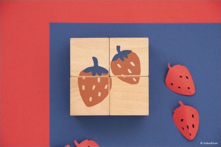 Nobodinoz - Cubes en bois fruits