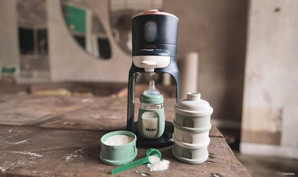 préparateur de biberon Béaba tout-en-un avec fonction chauffe ultra rapide, idéal jeunes parents